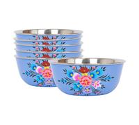 Billy Can Hand-Painted Picnic Snack Bowls - 14.5cm - Ocean Pansy - Pack of 6 in Blue Billy Can Blue
