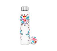 Billy Can Hand-Painted Picnic Water Bottle - 875ml - Cotton Pansy in White Billy Can White