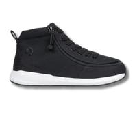 Billy Footwear Men’s Goat High Top Sneakers, Canvas Adaptive AFO-Friendly Shoes with FlipTop Wraparound Zipper and Laces, Black, UK Size 12.5 Wide