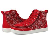 BILLY Footwear Women's Billy Sneaker Classic High, Red Paisley, 9.5