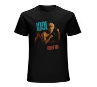Billy Idol Rebel Yell Rock N Roll Band Mens Graphic Short Sleeve Casual T Shirt Size L Black