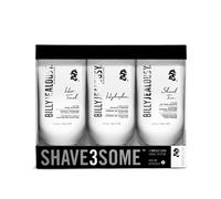 Billy Jealousy Shave3some Travel-Size Trio Shaving Kit for Men with Heating Pre-Shave, Super Slick Shave Cream and Cooling After-Shave, Citrus Scent,
