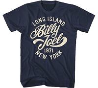 Billy Joel Long Island New York Mens T Shirt Album Cover Rock Concert Tour Merch Navy Blue (Large)