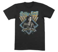Billy Joel Men's Piano Man T-Shirt in Black | Size: 2XL Billy Joel Black 2XL