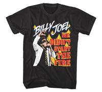 Billy Joel Start The Fire Men's T-Shirt Burning Flames BlackLarge