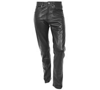 Billy Men's Regular Fit Classic Straight Leg Leather Trousers Black (Billy, UK, Waist, 38, Regular, Regular)