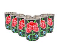 Billycan Hand-Painted Picnic Cups - 300Ml - Carbon Peony