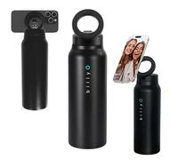 BillyO Bottle Gym and Sport Thermos with Adjustable Phone Holder/Tripod | 700ml Stainless Steel Insulated Bottle with MagSafe Leak-Proof Lid | Nozzled and Screw-Topped | 24 Hours Cold, 12 Hours Hot