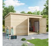 BillyOh Pro Pent Log Cabin - W3.9m x D2.4m - 28mm Tongue & Groove Walls - Log Cabin Shed