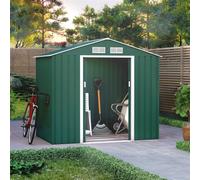 Billyoh Ranger Apex Metal Shed With Foundation Kit - 7X4 Dark Green