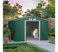 Billyoh Ranger Apex Metal Shed With Foundation Kit - 9X10 Dark Green