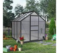 Billyoh Rosette Hobby Aluminium Polycarbonate Greenhouse - 6X6 Grey