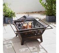 BillyOh Star Outdoor Fireplace With Mesh Lid, Grill & Poker