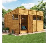 BillyOh Switch Overlap Pent Shed - 12x10 Windowed