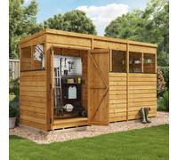 BillyOh Switch Overlap Pent Shed - 12x4 Windowed