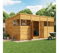 BillyOh Switch Overlap Pent Shed - 16x10 Windowed
