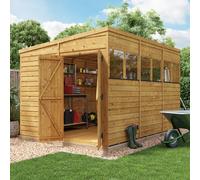 BillyOh Switch Overlap Pent Shed - 16x8 Windowed