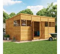 BillyOh Switch Overlap Pent Shed - 16x10 Windowed