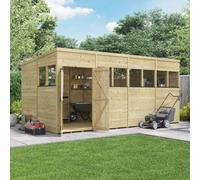 Billyoh Switch Tongue And Groove Pent Wooden Shed - 16X8 Windowed - 11mm Thickness