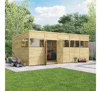 Billyoh Switch Tongue And Groove Pent Wooden Shed - 20X10 Windowed - 11mm Thickness