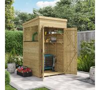 BillyOh Switch Tongue and Groove Pent Wooden Shed - 4x4 Windowed 11mm Garden Shed
