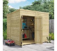 BillyOh Switch Tongue and Groove Pent Wooden Shed - 8x6 Windowed 15mm Garden Shed - 8 x 6ft Shed