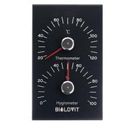 Bilovit Black Sauna Thermometer with Hygrometer - Temperature and Humidity Gauge