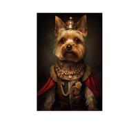 BILQAHT Aristocratic Yorkshire Terrier, Funny Dog Art Canvas Poster Bedroom Decor Landscape Office Room Decor Gift 24x36inch(60x90cm)
