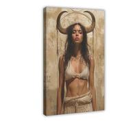 BILQAHT Goddess Hathor Art Canvas Poster Bedroom Decor Landscape Office Room Decor Gift 12x18inch(30x45cm)