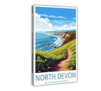 BILQAHT North Devon Travel Art North Devon Gift (1) Canvas Poster Bedroom Decor Landscape Office Room Decor Gift 12x18inch(30x45cm)