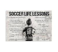 BILQAHT Personalized Soccer Girl Art, Inspiring Quotes Canvas Poster Bedroom Decor Landscape Office Room Decor Gift 24x36inch(60x90cm)