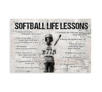 BILQAHT Personalized Softball Girl Art, Inspiring Quotes Canvas Poster Bedroom Decor Landscape Office Room Decor Gift 24x36inch(60x90cm)