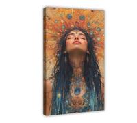 BILQAHT Shamanic Queen, Mystical Divine Feminine Art Canvas Poster Bedroom Decor Landscape Office Room Decor Gift 08x12inch(20x30cm)