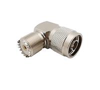 Biltion 2pcs N Type Male Plug To UHF SO239 SO-239 Female Jack Right Angle 90 Degree RF Coaxial Connector Adapter Converter
