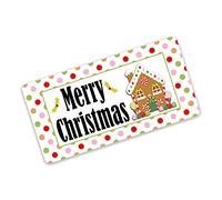 Biltion Metal Tin Sign 5.5 X 8 Inches Merry Christmas Gingerbread House Home Decor Aluminum for Gate Garden Bars Cafes Man Cave Living Room Bedroom Dining Office Pubs Club