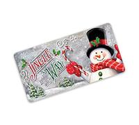 Biltion Retro Metal Tin Sign 5.5 X 8 Inches Jingle All The Way Christmas - Snowman Winter Wreath Attachment for Home Decor Aluminum Gate Garden Bars Cafes Pubs