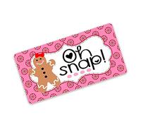Biltion Retro Metal Tin Sign 5.5 X 8 Inches Oh Snap Gingerbread - Pink and Peppermint Wreath Home Decor Aluminum for Gate Garden Bars Cafes Man Cave Living Room Bedroom Office, 5.5x8inches(15x20cm)