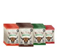 Biltong Taste Box, four flavours, Original, Smoky BBQ, Piri Piri & Garlic, Tasty High Protein, Low Fat, Gluten & Nitrate Free, Savoury Snack. (All 4 flavours, 24 X 30g)