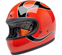 Biltwell Gringo Flames, full face helmet XL Orange/Black/White