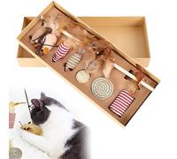 Biluer Cat Toys, 7 PCS Cat Wand Kitten Toys Replace The Bait On The Cat Teaser Stick At Any Time And Enjoy Interacting With Your KittenTo Your Heart's Content