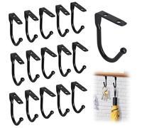 Biluer Cup Hooks Screw in, 16 PCS Mug Hooks Under Shelf Kitchen Hooks Black Cup Hooks Free Up Floor Space to Create a Tidier Environment