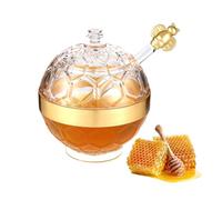 Biluer Honey Jars 500 g with Lid Honey Pot Honey Jar with Honey Spoon Honey Jars Honey Dispenser