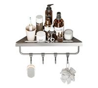 Biluer Shower Caddy, Shower Shelf No Drilling Bathroom Shelves Stainless Steel Caddy Corner Shelf Bathroom Wall Storage Corner Wall Storage Organisation