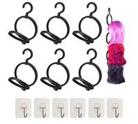 Biluer Wig Head,6 Pieces Wig Head Holders + 6 Pieces Glue Hooks Wig Holder Wig Head You Can Not Only Hang Wigs, But Also Hats, Scarves and Much More