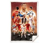 BILVAZOG Cristiano Ronaldo Blanket For Kids Fans-Soccer Blankets for All Seasons Throw Bedding Sofa and Travel Reserve Air Conditioning-Ultra-Soft Anti-Pilling Blanket Warm Lightweight 150cm x 125cm