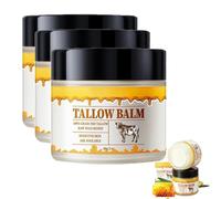 Bilxco Beef Tallow And Honey Balm, Natural Grass Fed Beef Tallow & Raw Wild Honey Balm, Beef Tallow Balm Face Moisturizer,Beef Tallow For Cracked, Dry Skin, Tallow Balm For Skin Hydration(A*3)