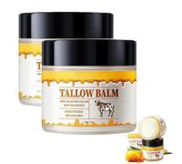 Bilxco Beef Tallow And Honey Balm, Natural Grass Fed Beef Tallow & Raw Wild Honey Balm, Beef Tallow Balm Face Moisturizer,Beef Tallow For Cracked, Dry Skin, Tallow Balm For Skin Hydration(A*2)