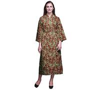 Bimba Brick Red Leaves Blueberry Womens Robe Dressing Gown Long Bride Getting Ready Shirt Printed Bath Robe Girls XL