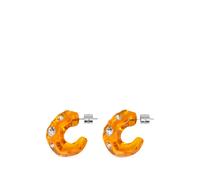 BIMBA Y LOLA amber resin and crystals hoop earrings - Orange OS