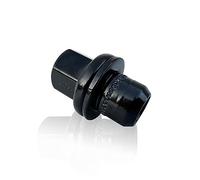 BIMECC Single Alloy Wheel Nut Compatible With Land Rover | Range Rover - M14x1.5 | 22mm HEX | 45mm Thread Length - Black